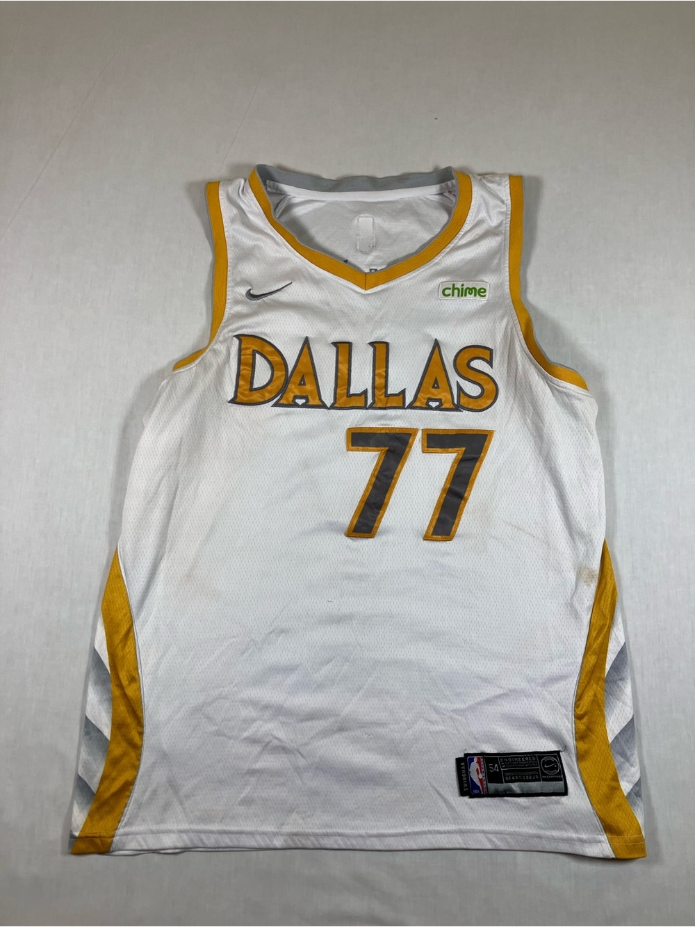 Nike White & Gold Dallas #77 Basketball Jersey